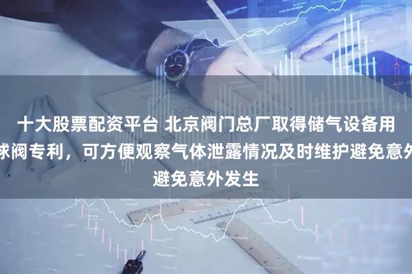 十大股票配资平台 北京阀门总厂取得储气设备用槽式球阀专利，可方便观察气体泄露情况及时维护避免意外发生